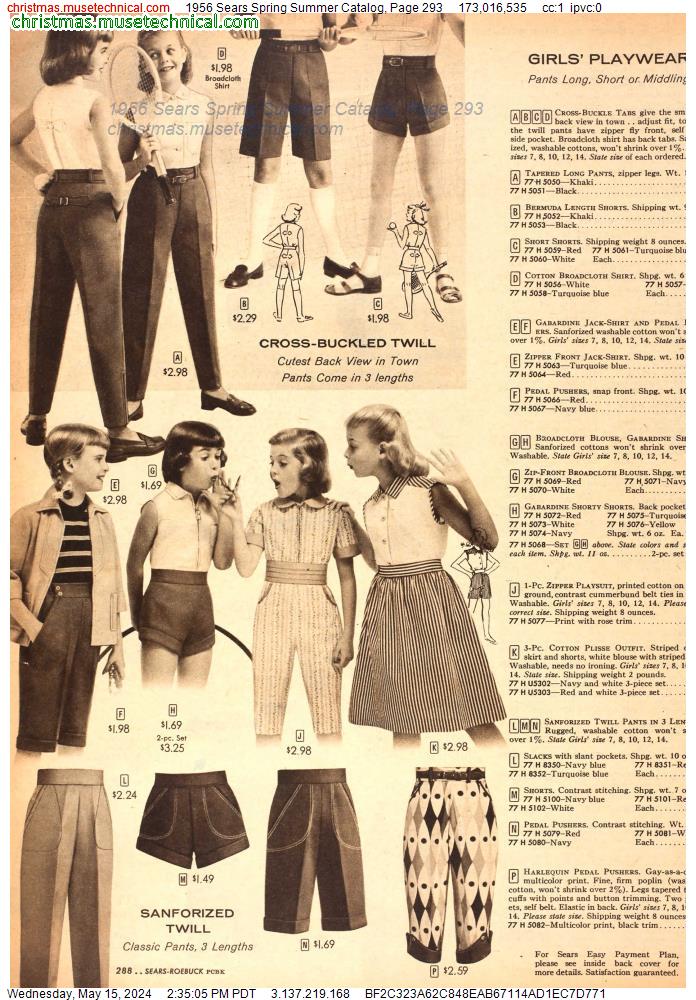 1956 Sears Spring Summer Catalog, Page 293
