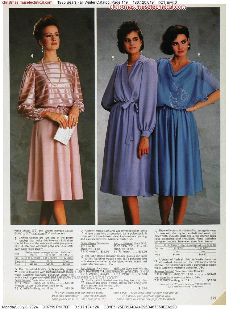 1985 Sears Fall Winter Catalog, Page 149