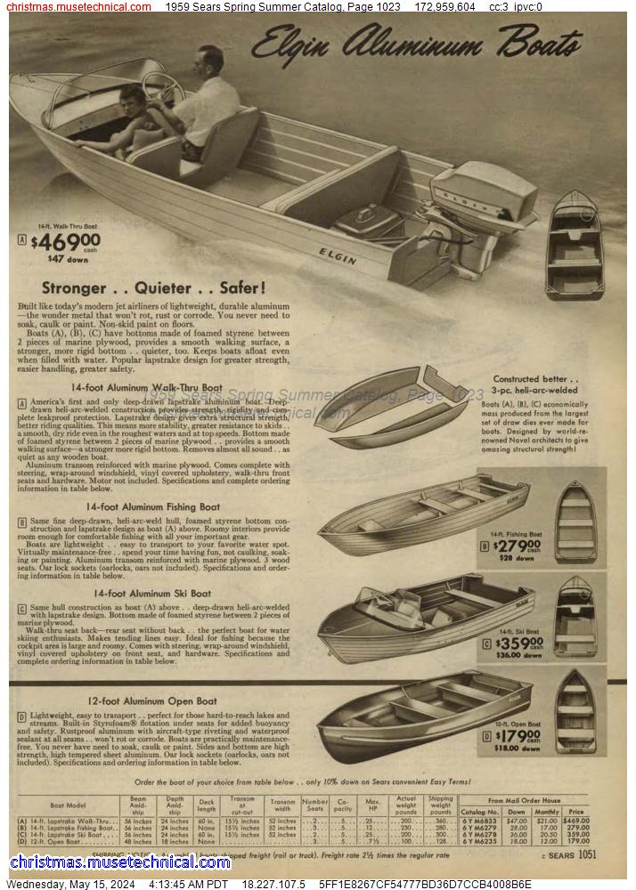 1959 Sears Spring Summer Catalog, Page 1023
