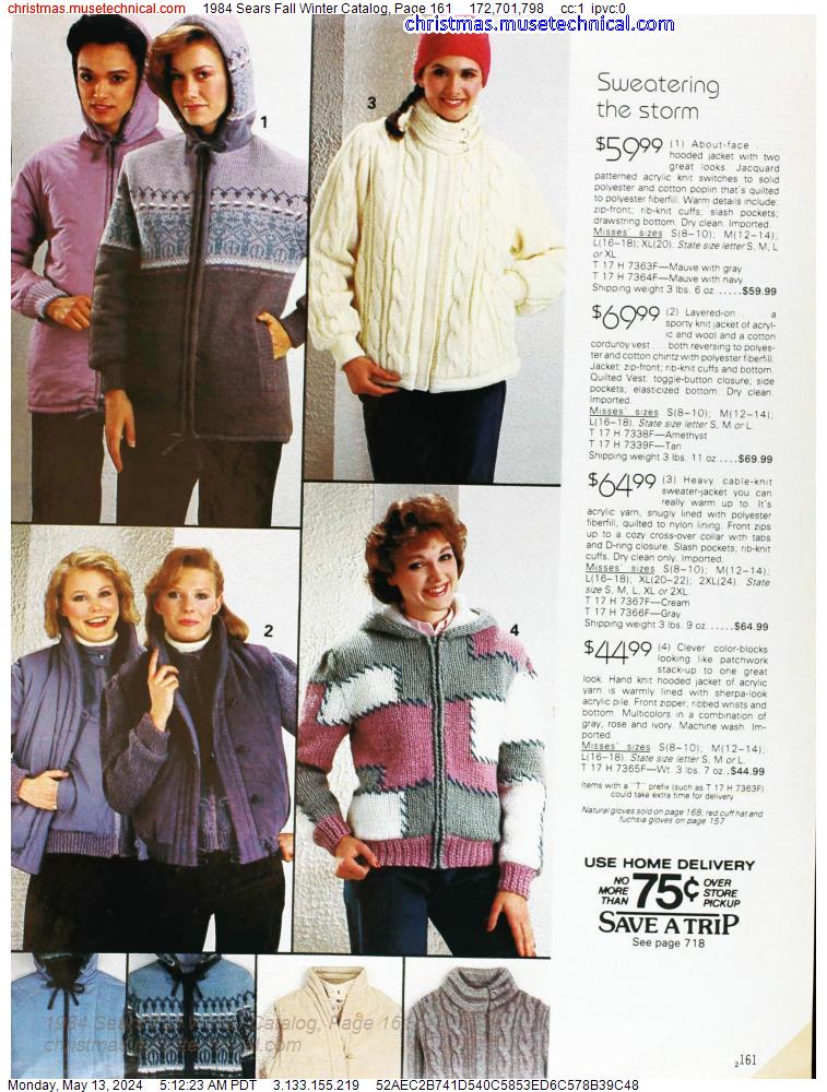 1984 Sears Fall Winter Catalog, Page 161