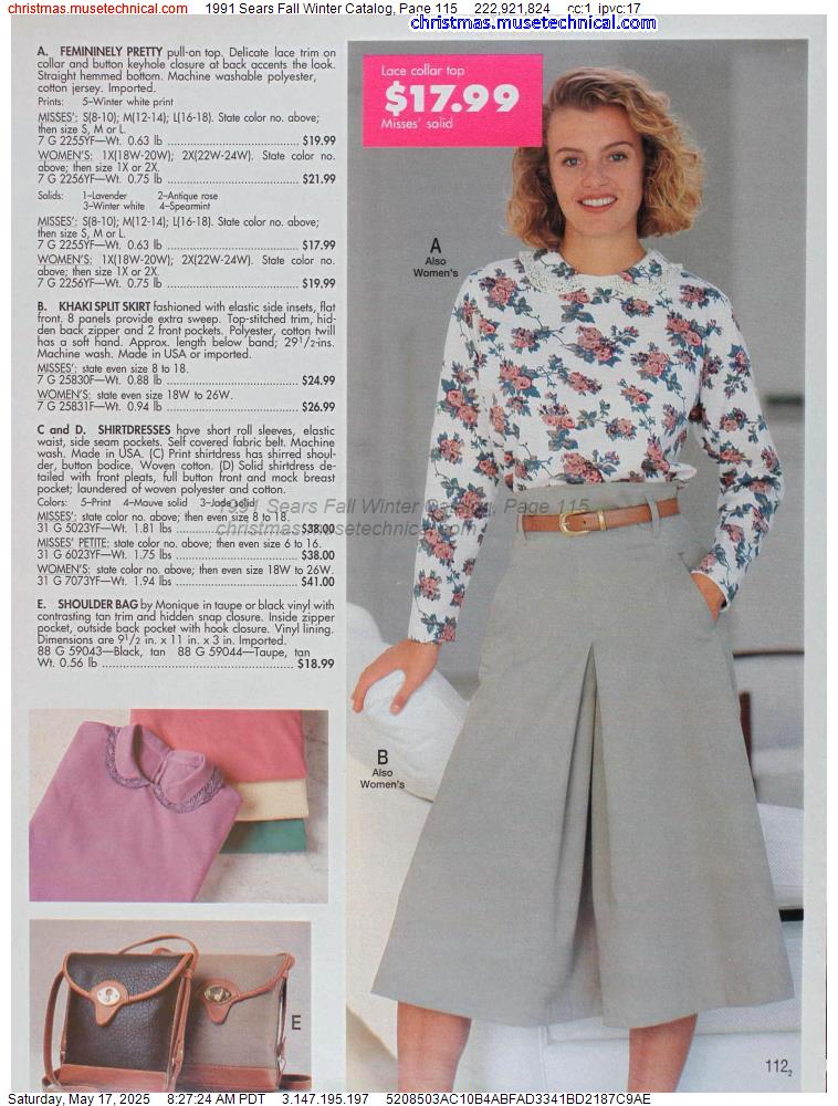 1991 Sears Fall Winter Catalog, Page 115