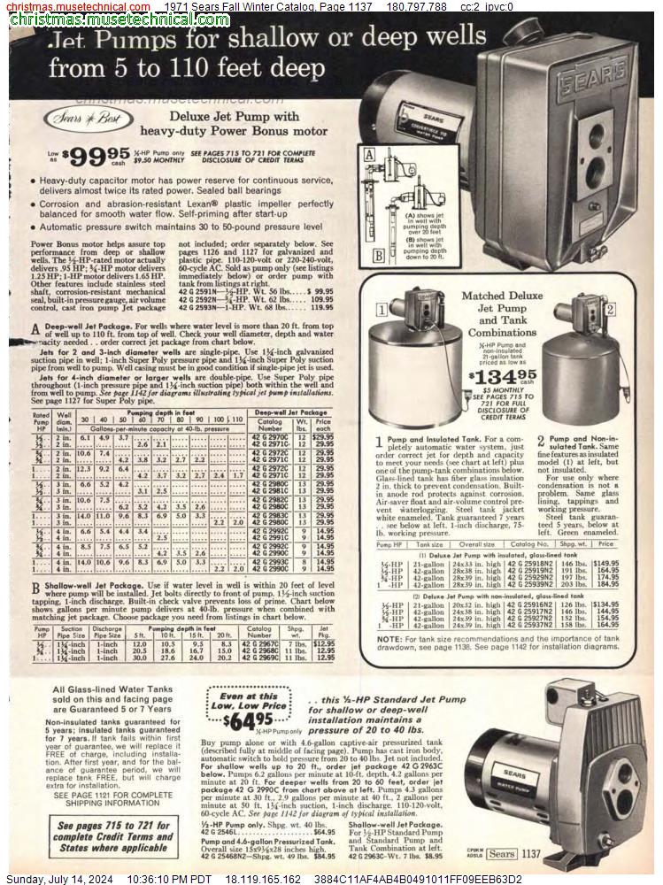 1971 Sears Fall Winter Catalog, Page 1137