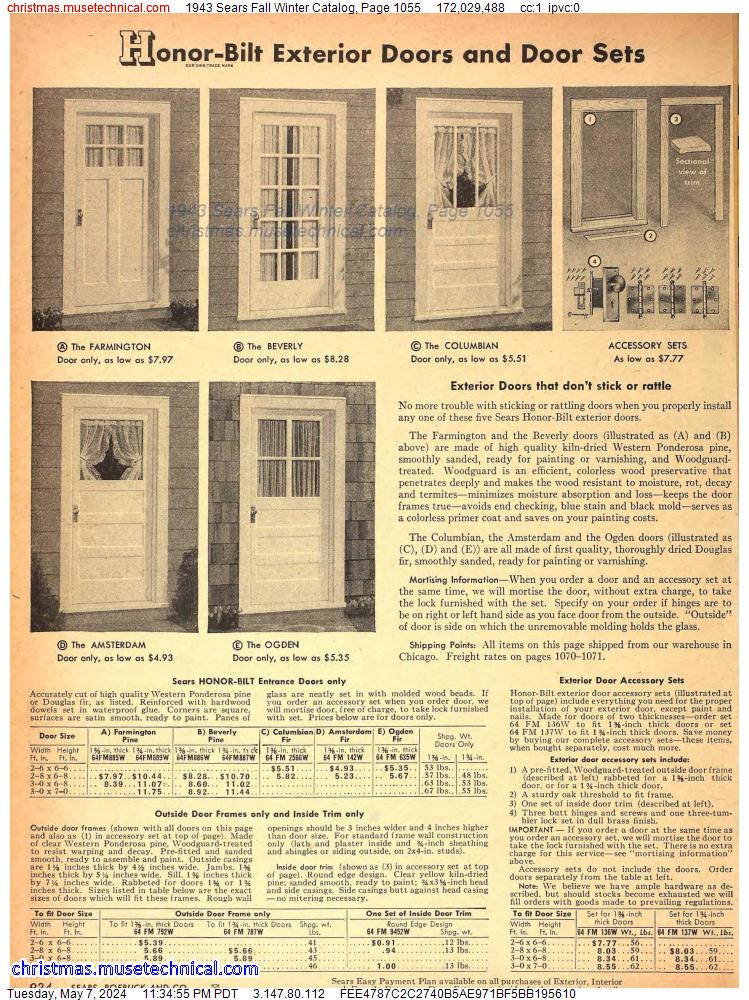 1943 Sears Fall Winter Catalog, Page 1055