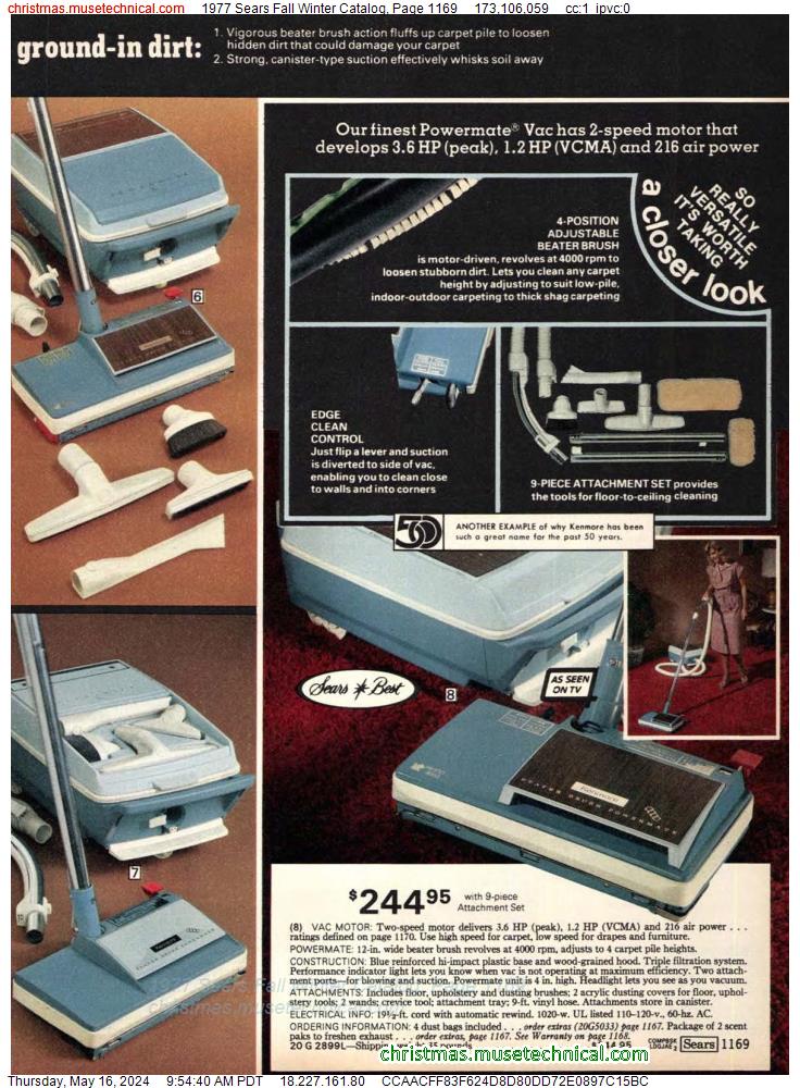 1977 Sears Fall Winter Catalog, Page 1169