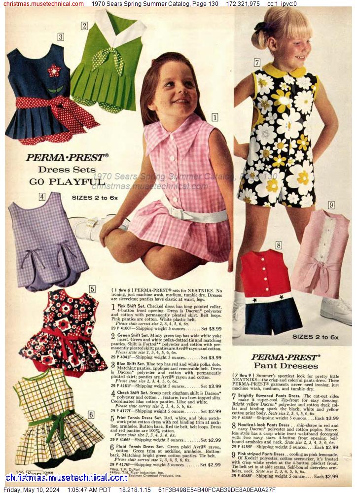 1970 Sears Spring Summer Catalog, Page 130