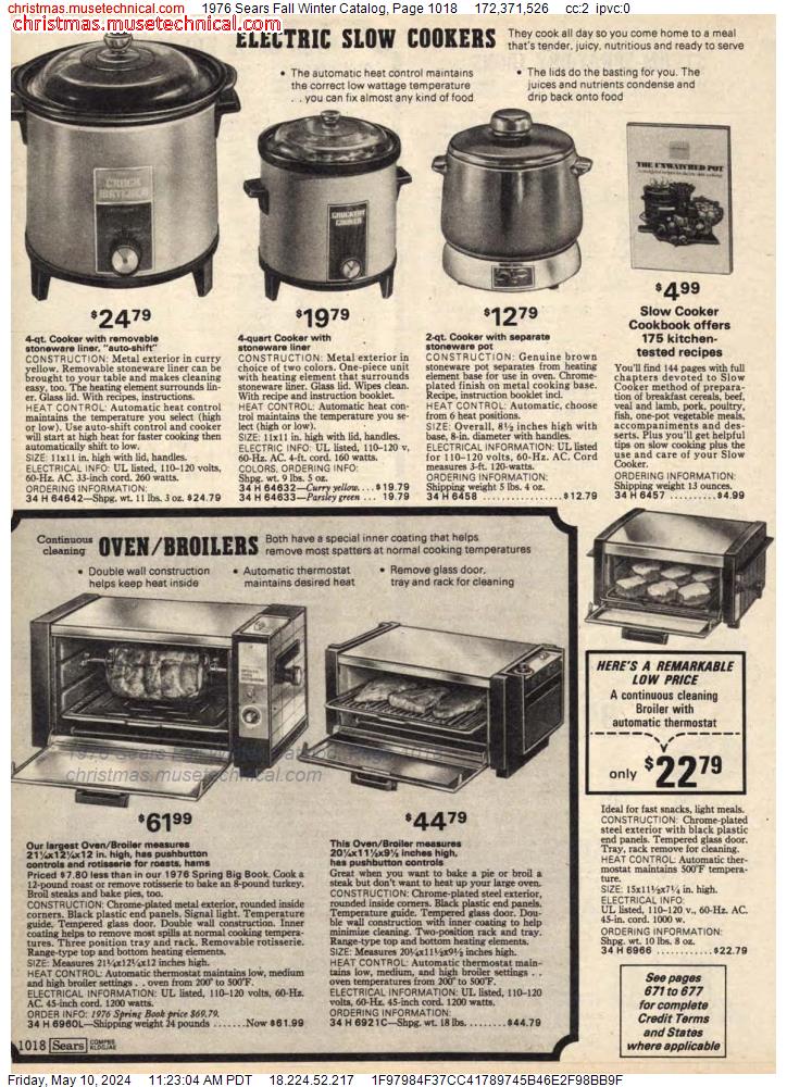 1976 Sears Fall Winter Catalog, Page 1018