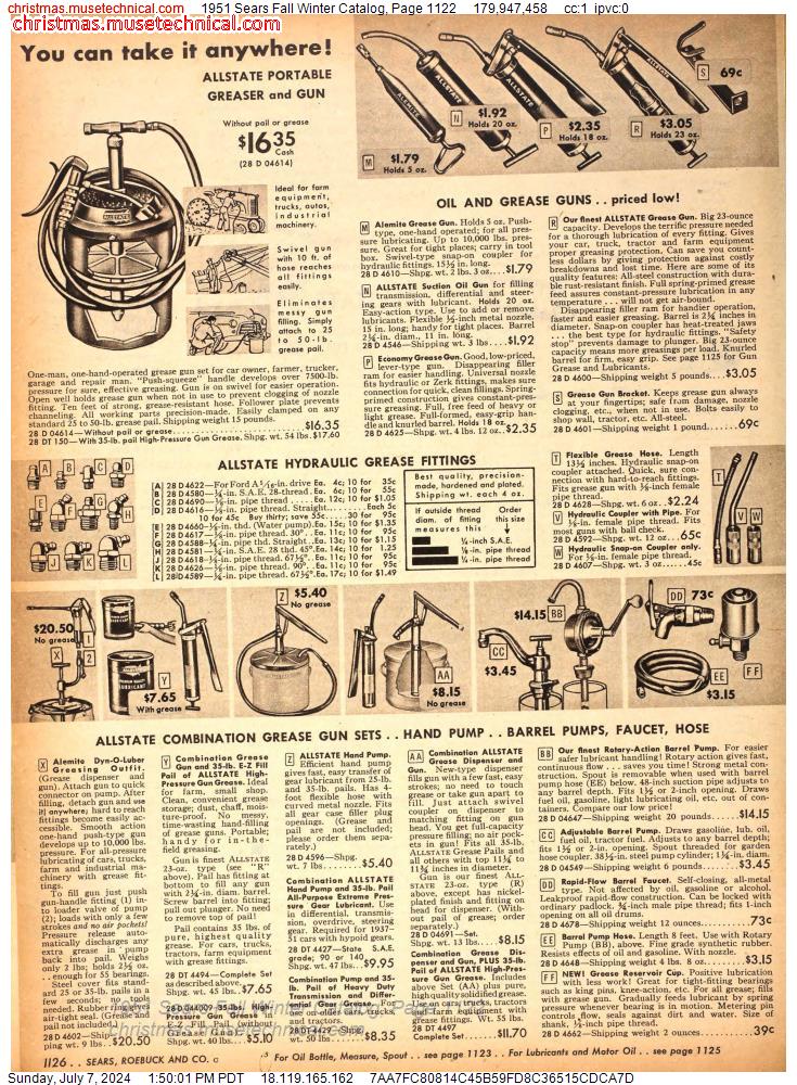 1951 Sears Fall Winter Catalog, Page 1122