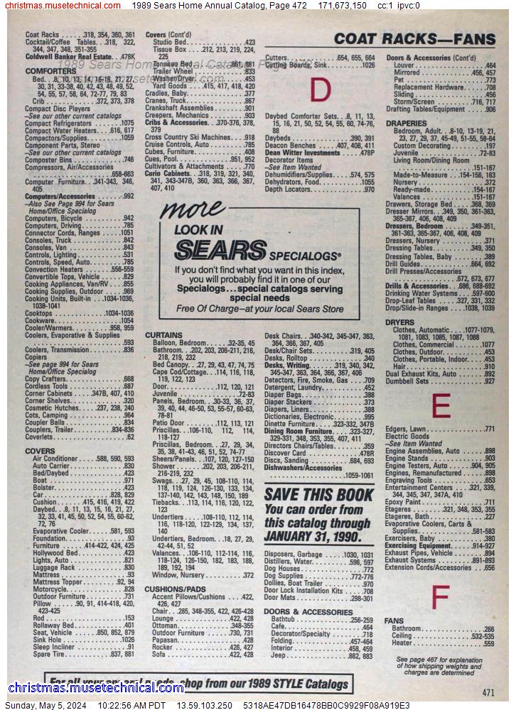 1989 Sears Home Annual Catalog, Page 472
