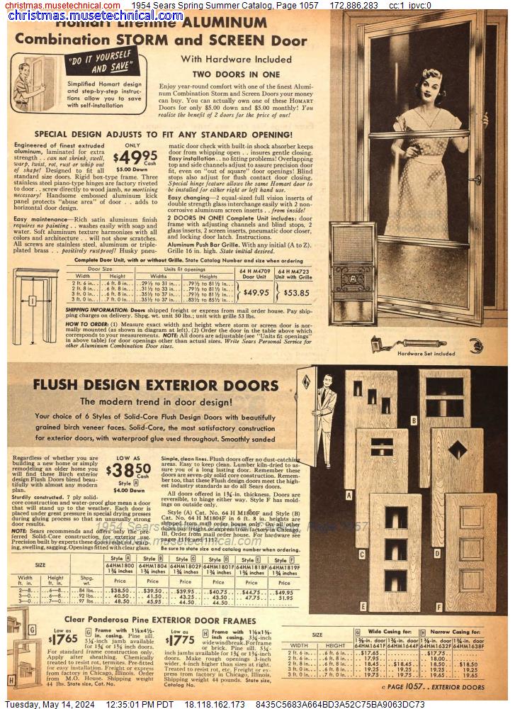 1954 Sears Spring Summer Catalog, Page 1057