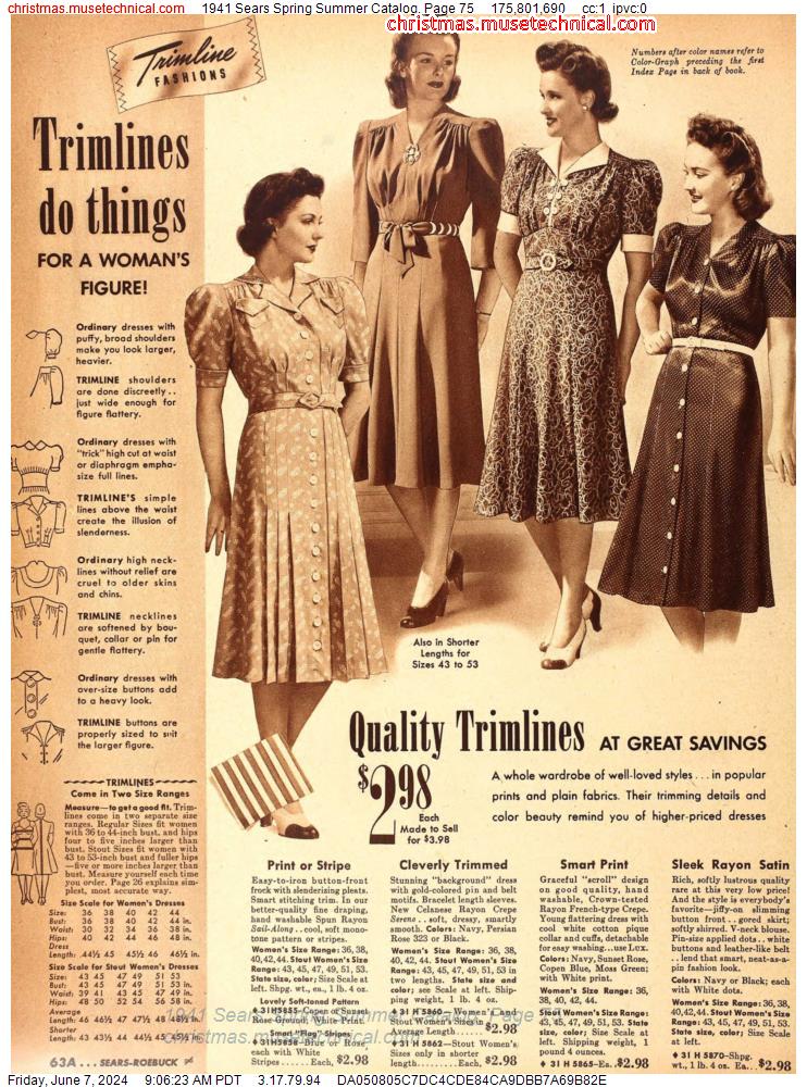 1941 Sears Spring Summer Catalog, Page 75