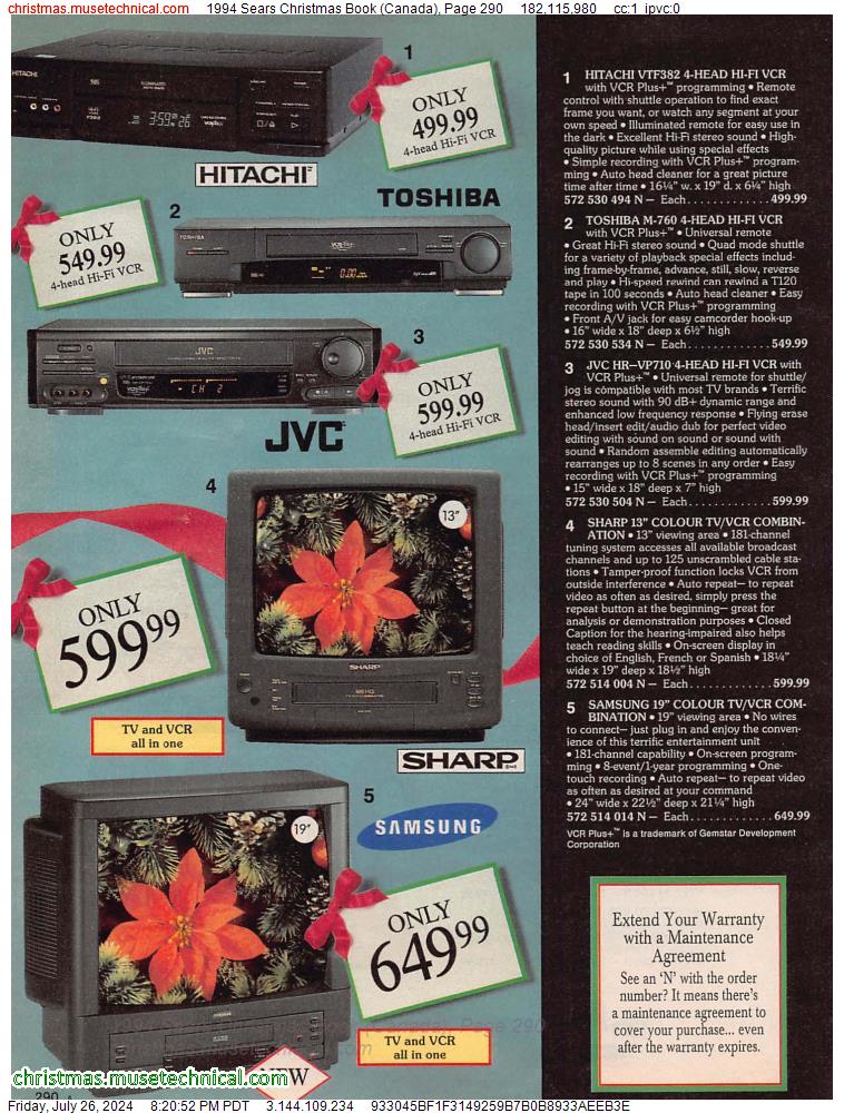 1994 Sears Christmas Book (Canada), Page 290
