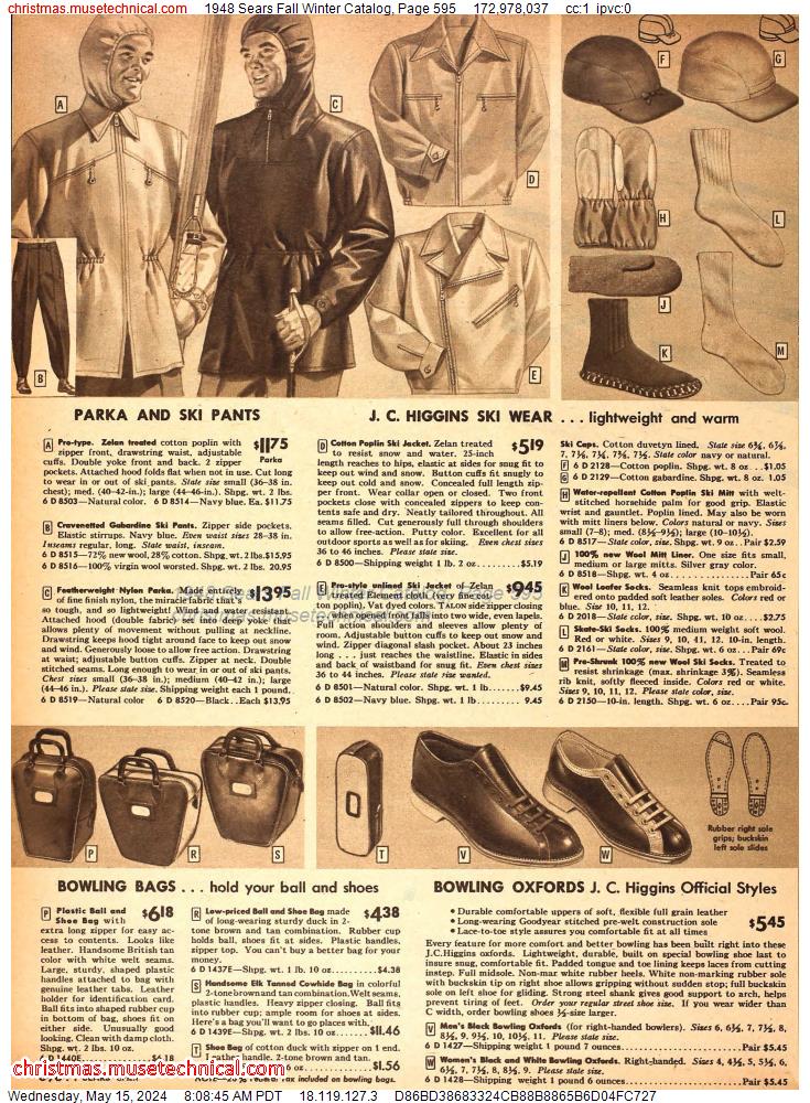1948 Sears Fall Winter Catalog, Page 595