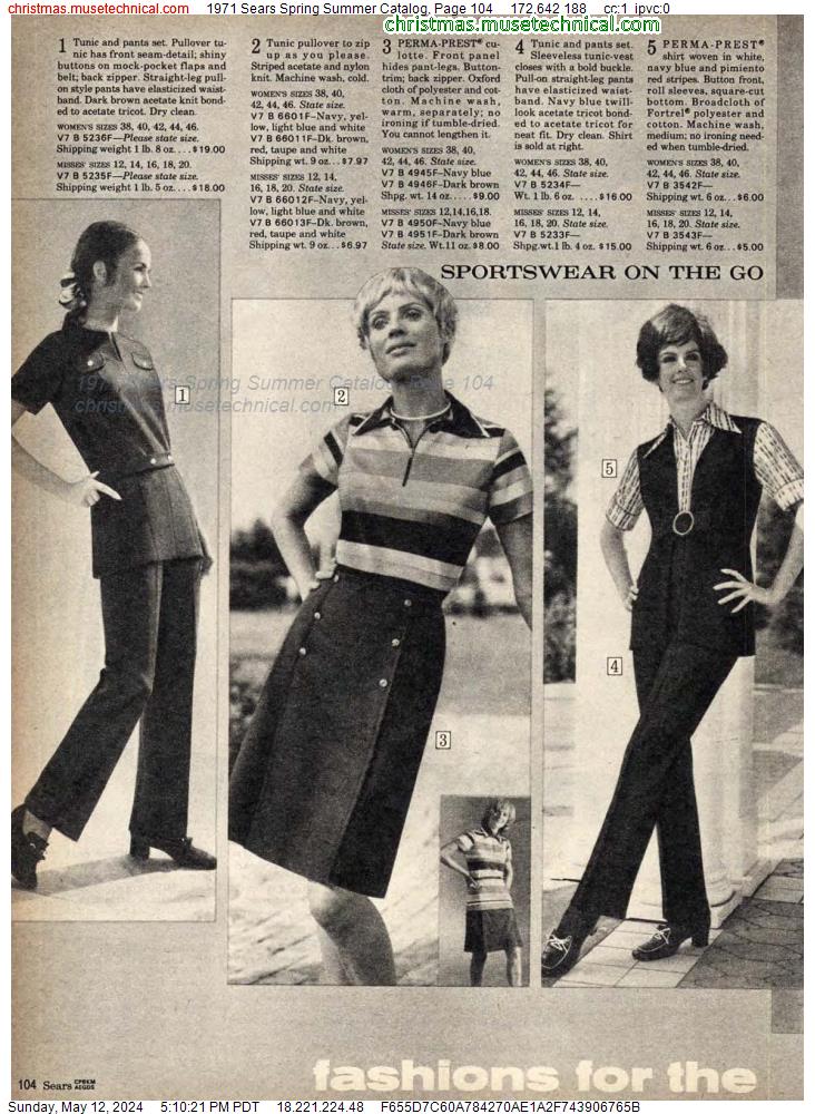 1971 Sears Spring Summer Catalog, Page 104