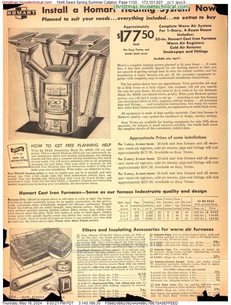 1946 Sears Spring Summer Catalog, Page 1130