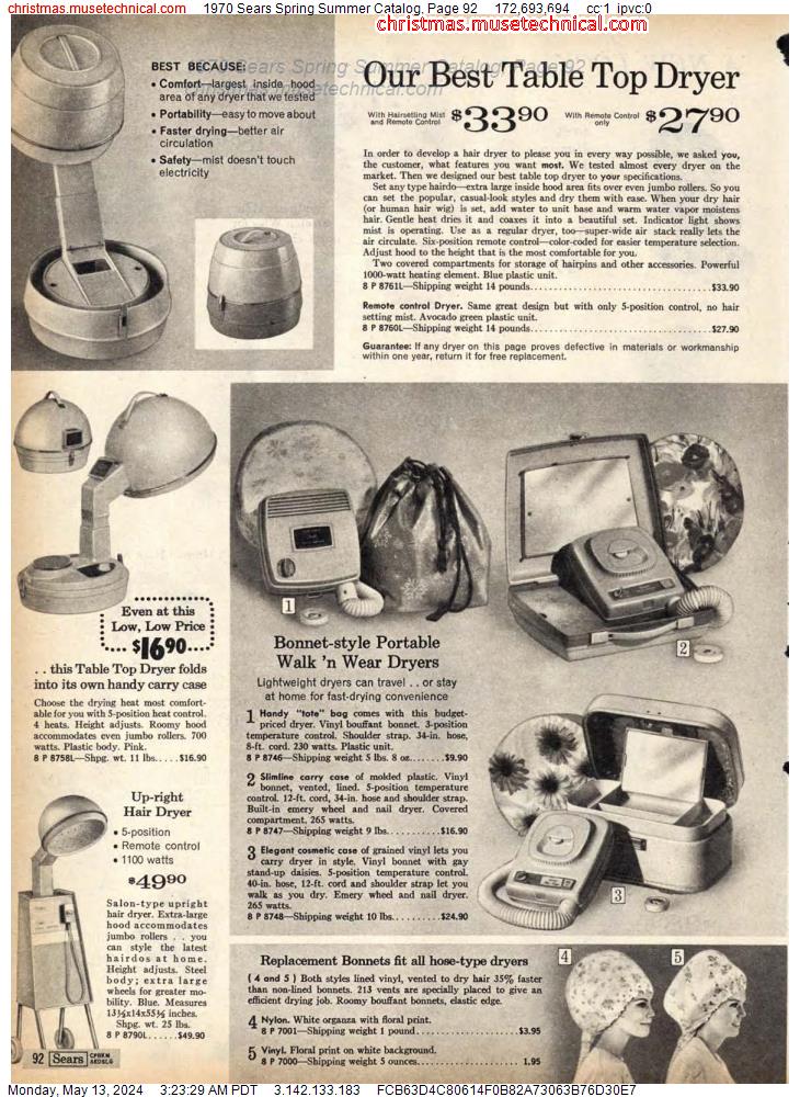 1970 Sears Spring Summer Catalog, Page 92