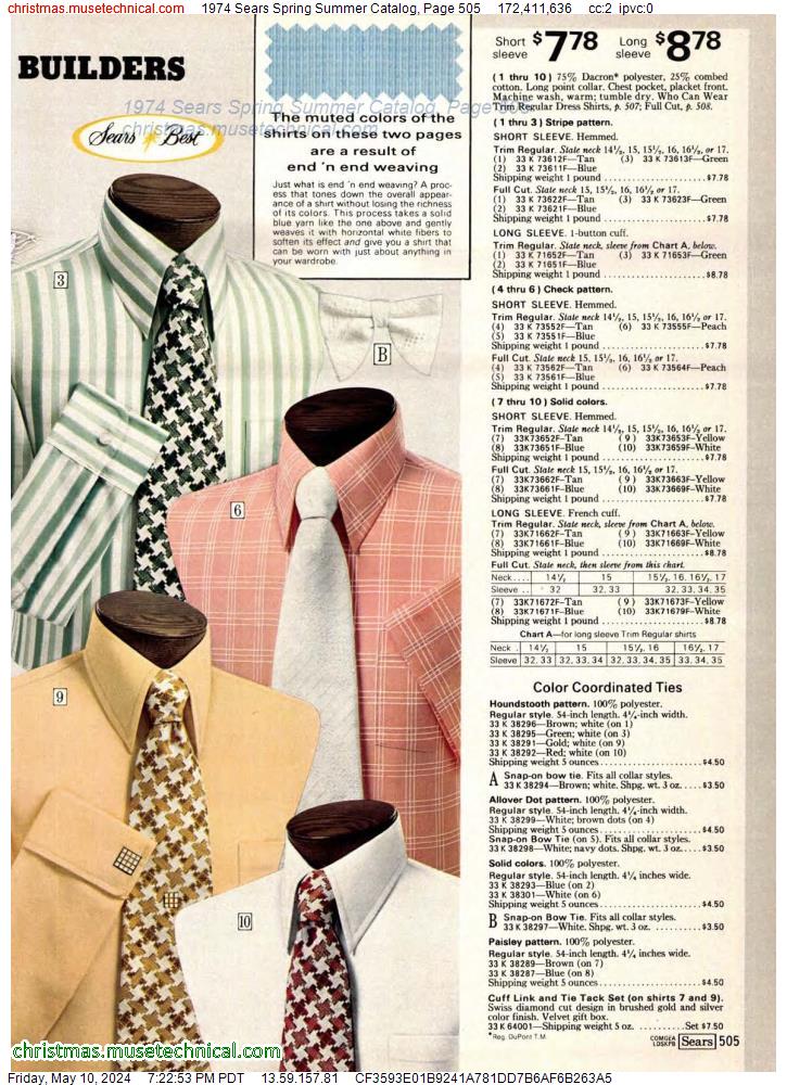 1974 Sears Spring Summer Catalog, Page 505