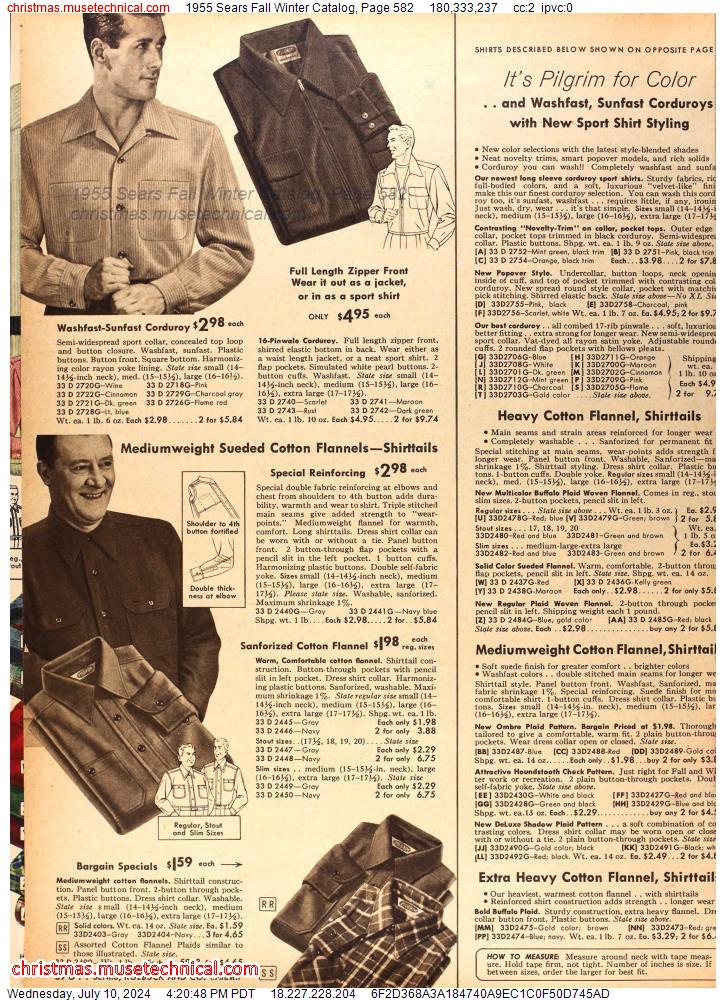 1955 Sears Fall Winter Catalog, Page 582