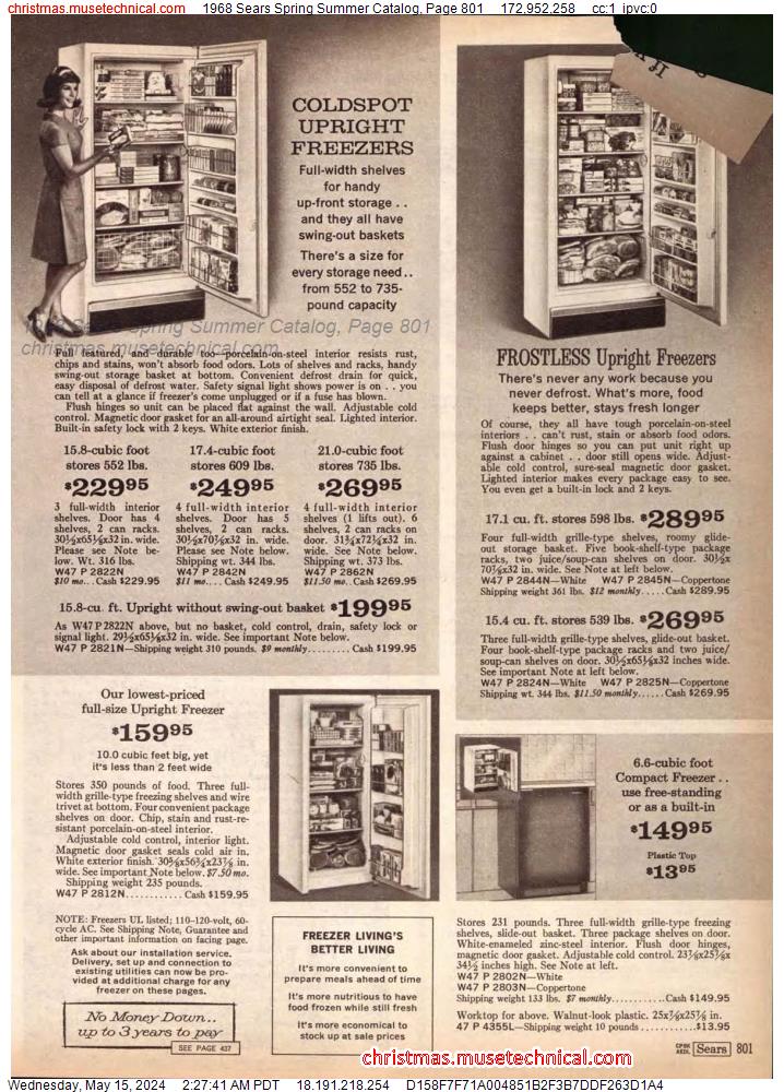 1968 Sears Spring Summer Catalog, Page 801