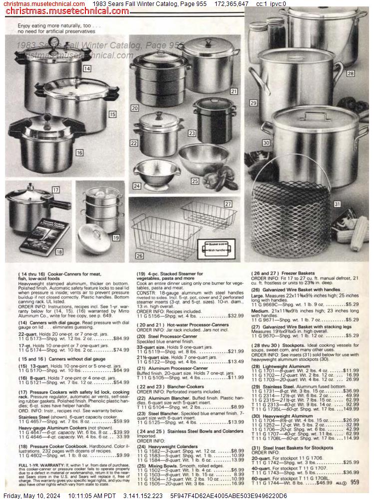 1983 Sears Fall Winter Catalog, Page 955
