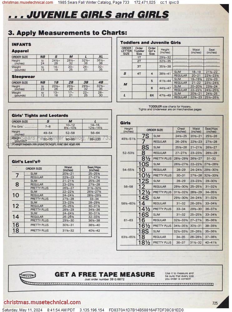 1985 Sears Fall Winter Catalog, Page 733