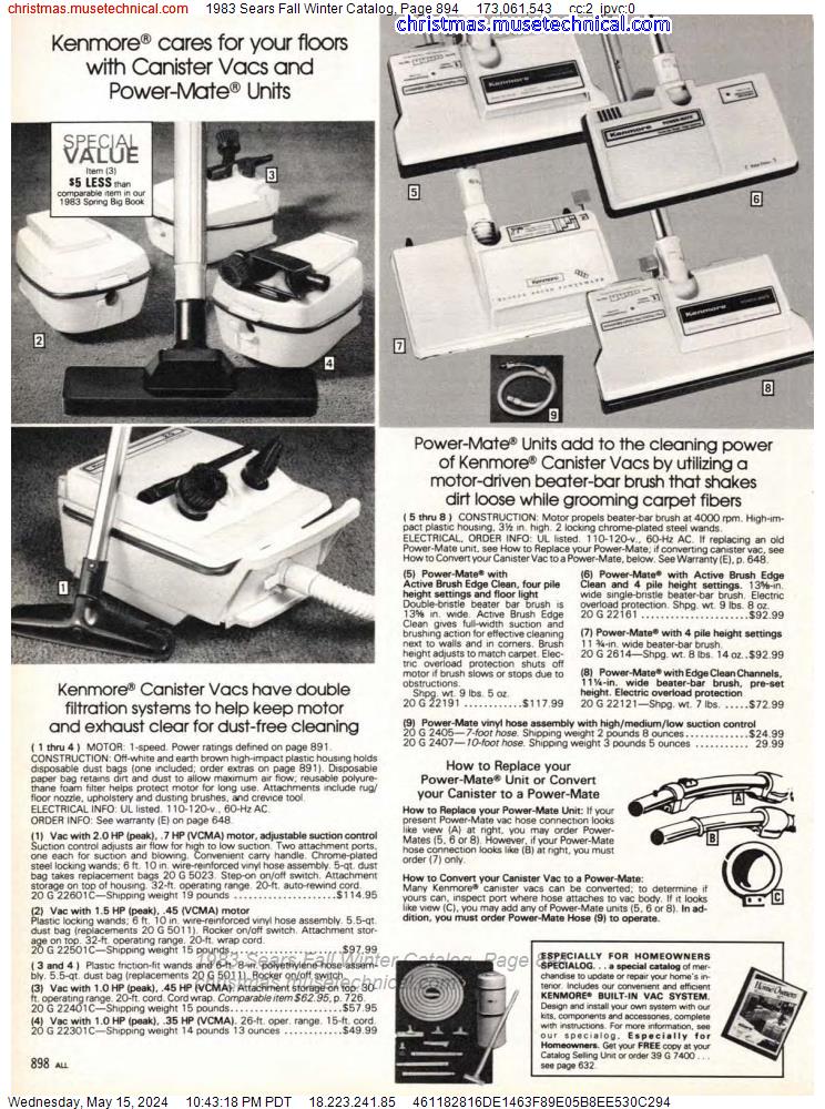 1983 Sears Fall Winter Catalog, Page 894