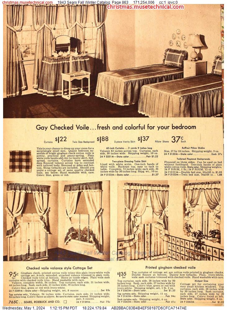 1943 Sears Fall Winter Catalog, Page 863