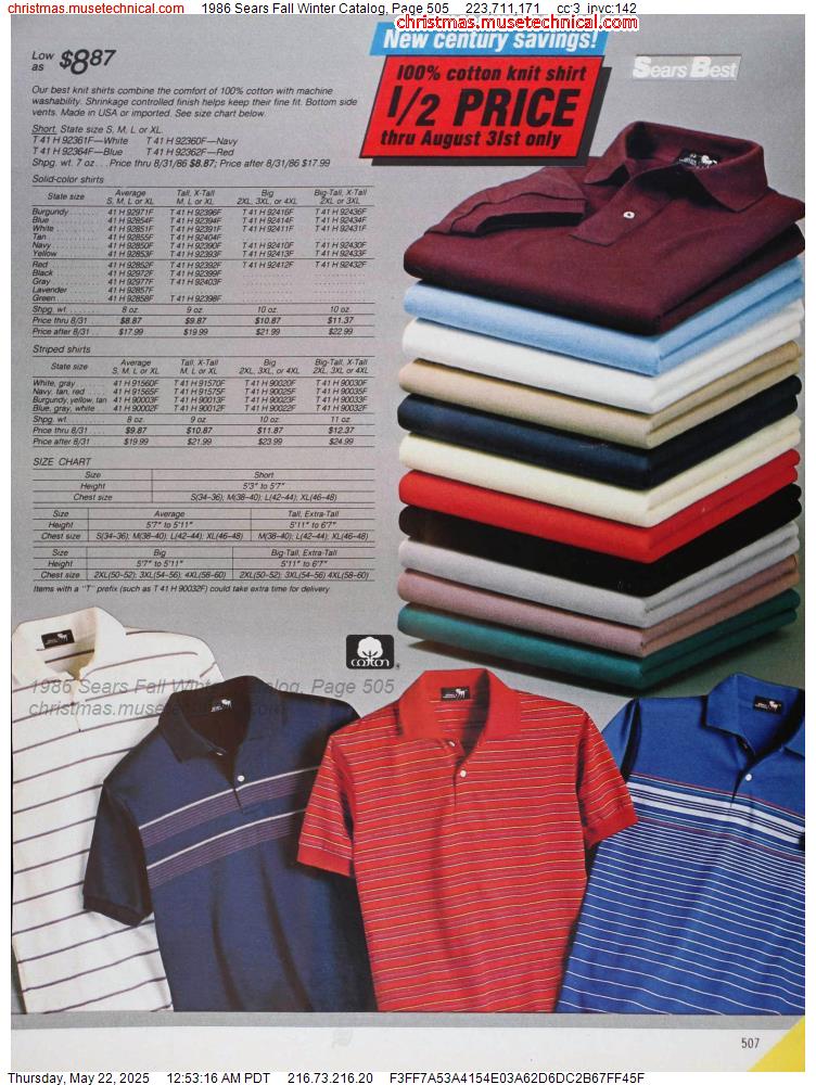 1986 Sears Fall Winter Catalog, Page 505