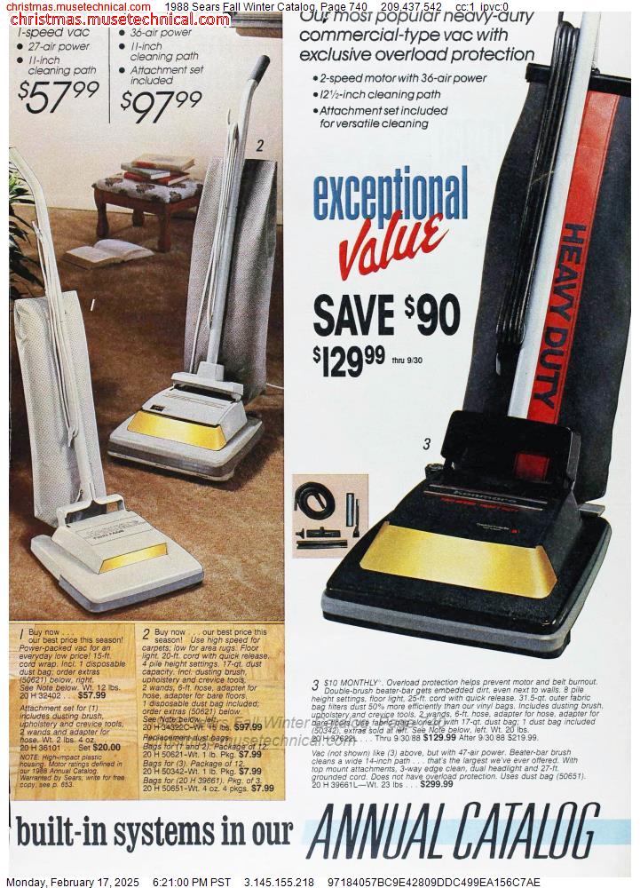 1988 Sears Fall Winter Catalog, Page 740