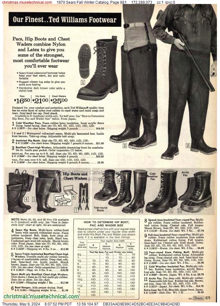 1970 Sears Fall Winter Catalog, Page 881