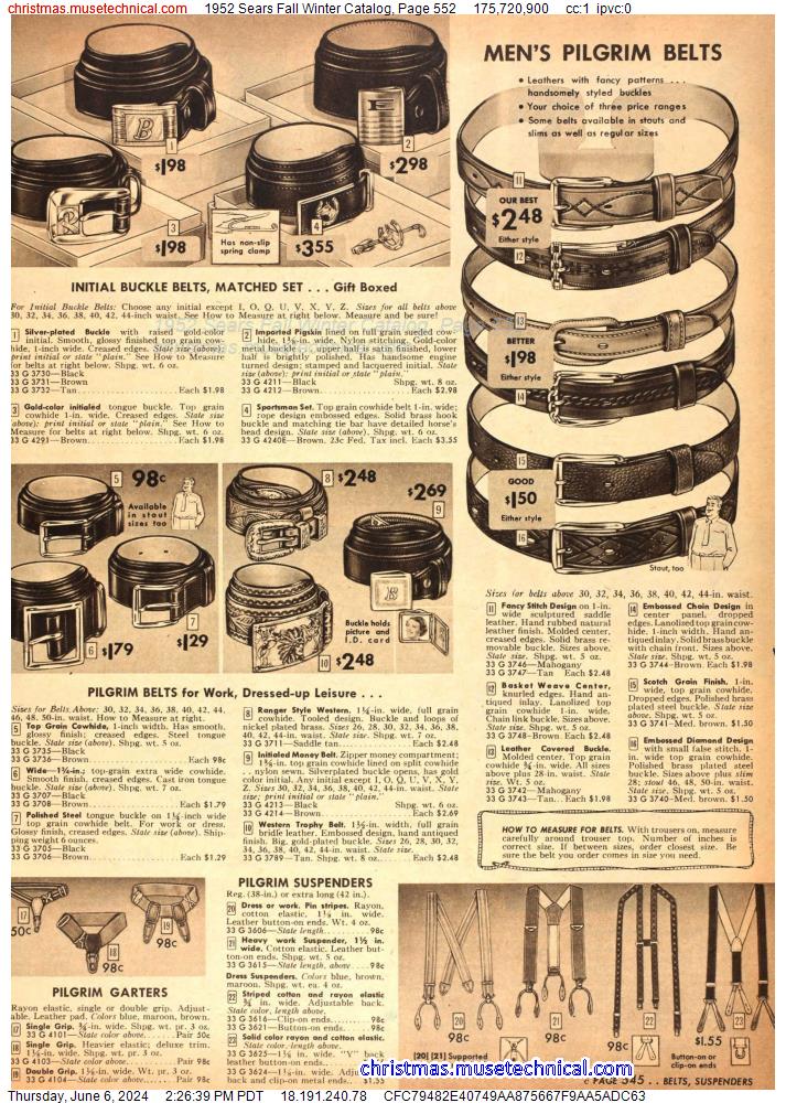 1952 Sears Fall Winter Catalog, Page 552