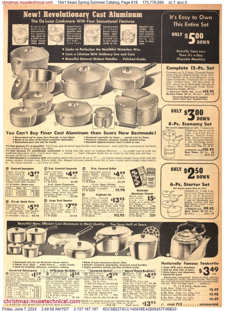 1941 Sears Spring Summer Catalog, Page 819