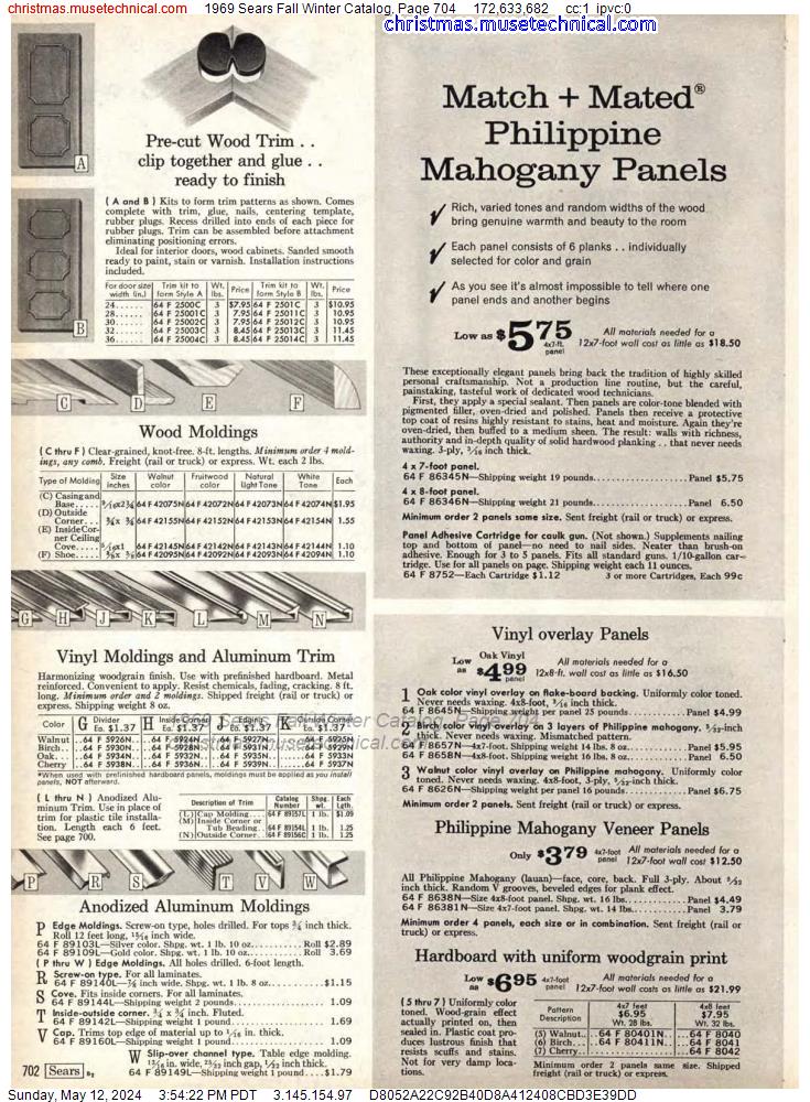 1969 Sears Fall Winter Catalog, Page 704