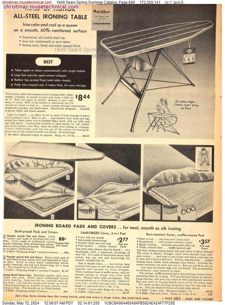 1949 Sears Spring Summer Catalog, Page 689