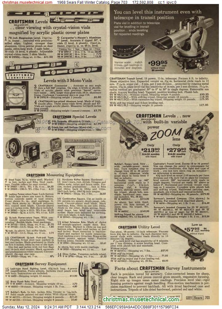 1968 Sears Fall Winter Catalog, Page 703
