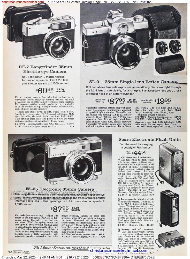 1967 Sears Fall Winter Catalog, Page 870