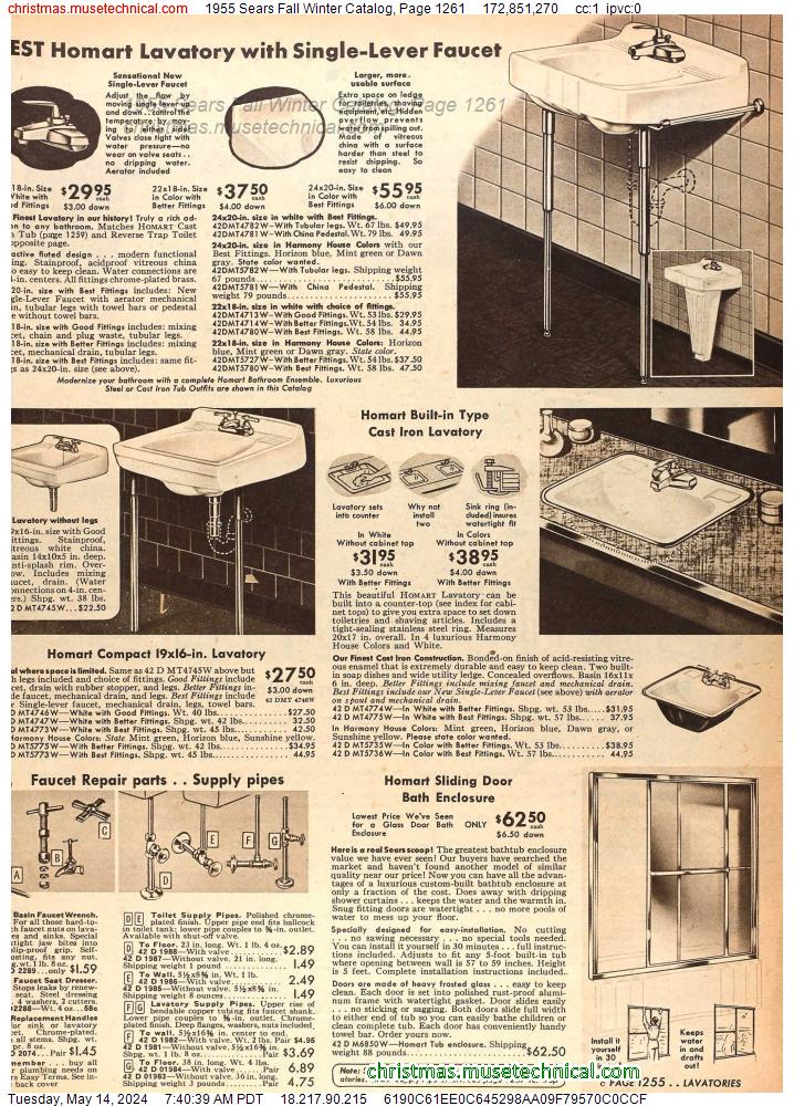 1955 Sears Fall Winter Catalog, Page 1261
