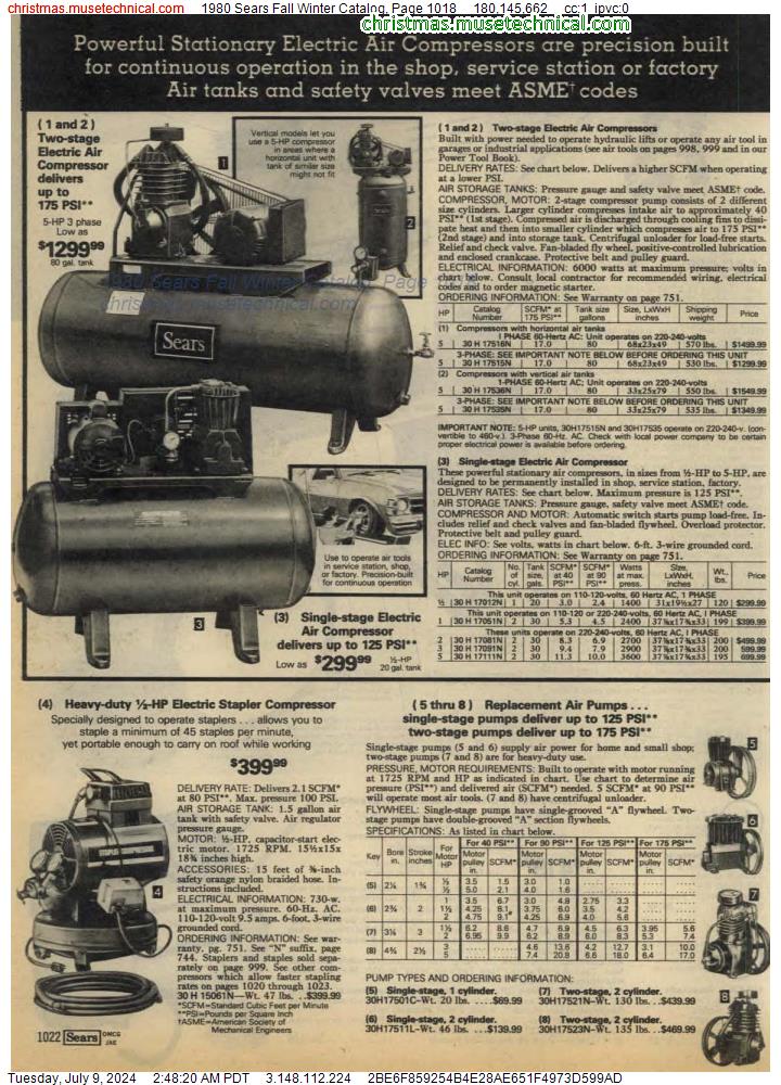 1980 Sears Fall Winter Catalog, Page 1018