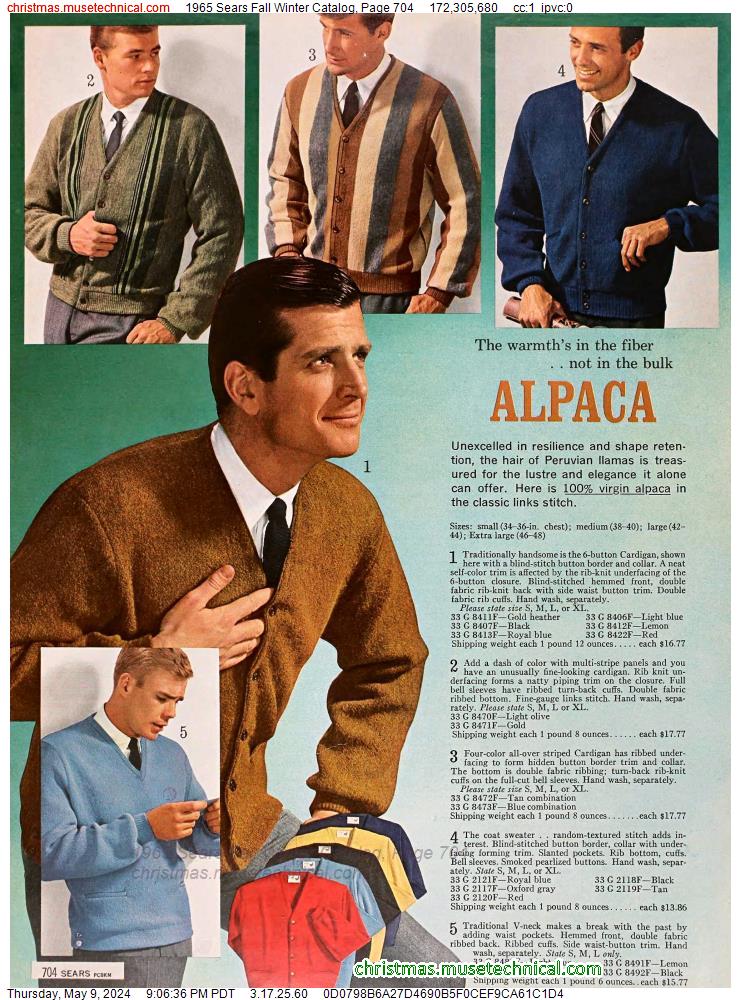 1965 Sears Fall Winter Catalog, Page 704