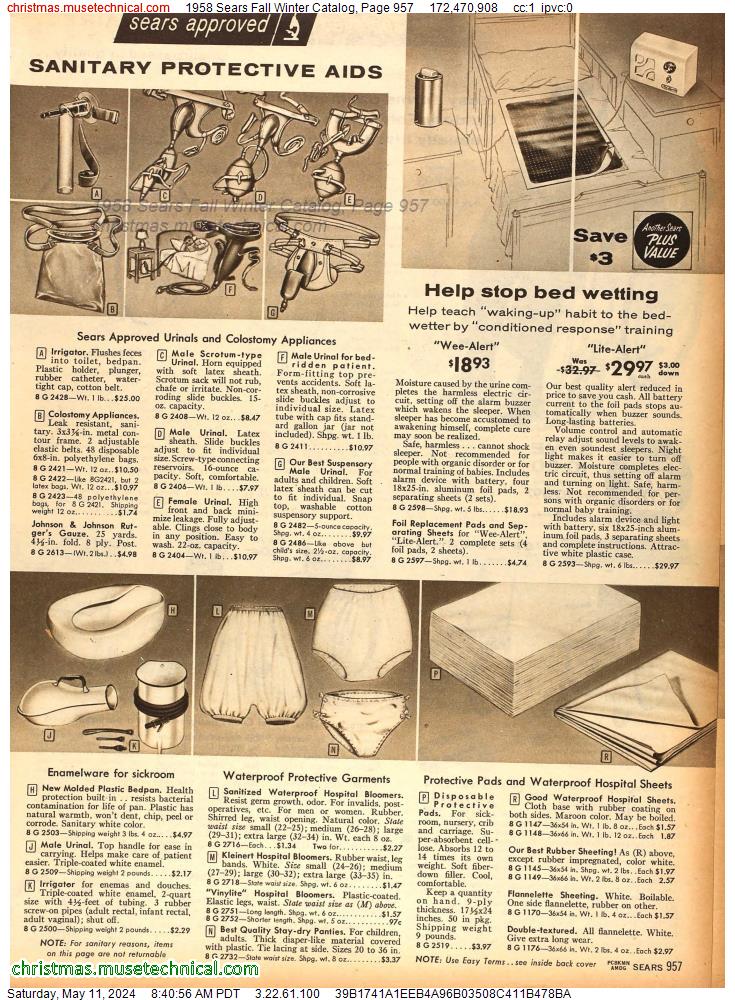 1958 Sears Fall Winter Catalog, Page 957