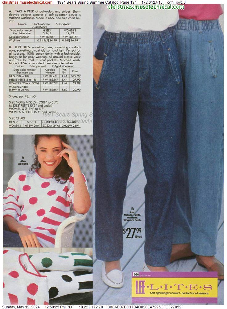 1991 Sears Spring Summer Catalog, Page 134