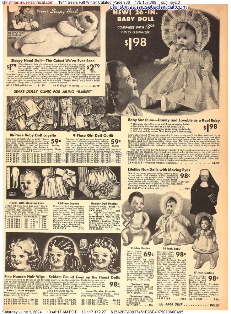 1941 Sears Fall Winter Catalog, Page 366
