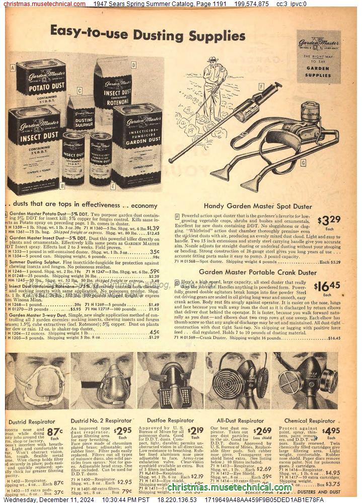 1947 Sears Spring Summer Catalog, Page 1191