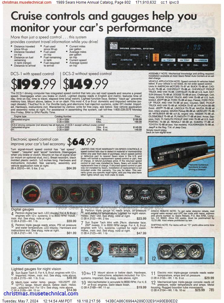 1989 Sears Home Annual Catalog, Page 802