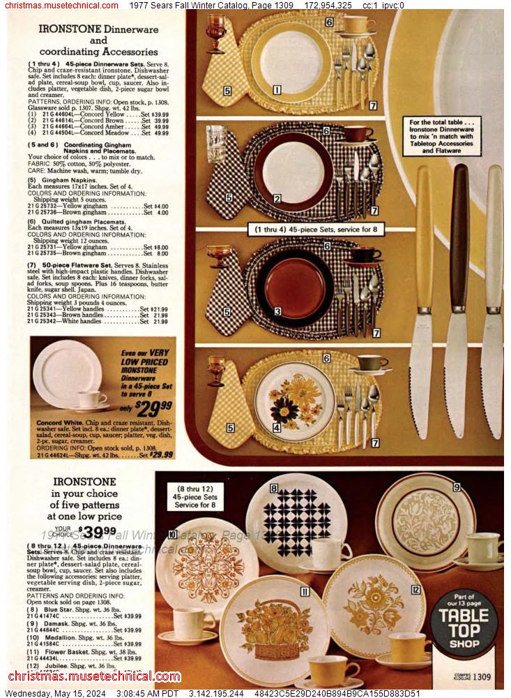 1977 Sears Fall Winter Catalog, Page 1309