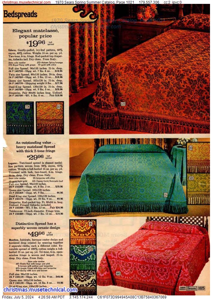 1970 Sears Spring Summer Catalog, Page 1021