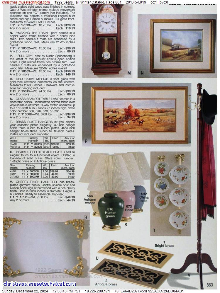 1992 Sears Fall Winter Catalog, Page 861