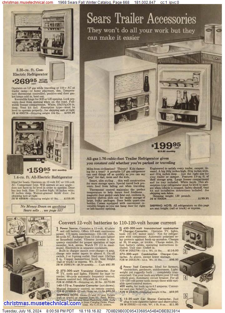 1968 Sears Fall Winter Catalog, Page 668