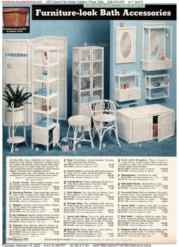 1975 Sears Fall Winter Catalog, Page 1284