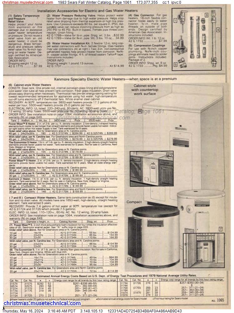 1983 Sears Fall Winter Catalog, Page 1061