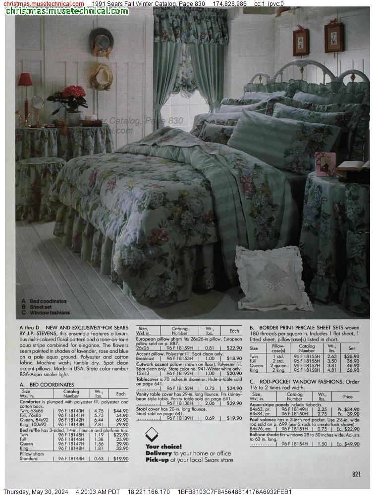 1991 Sears Fall Winter Catalog, Page 830
